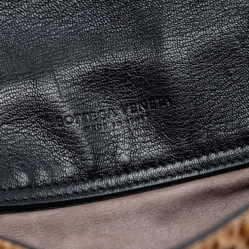Bottega Veneta Pony Hair Leopard Print Shoulder Bag Brown Very good condition - Box View