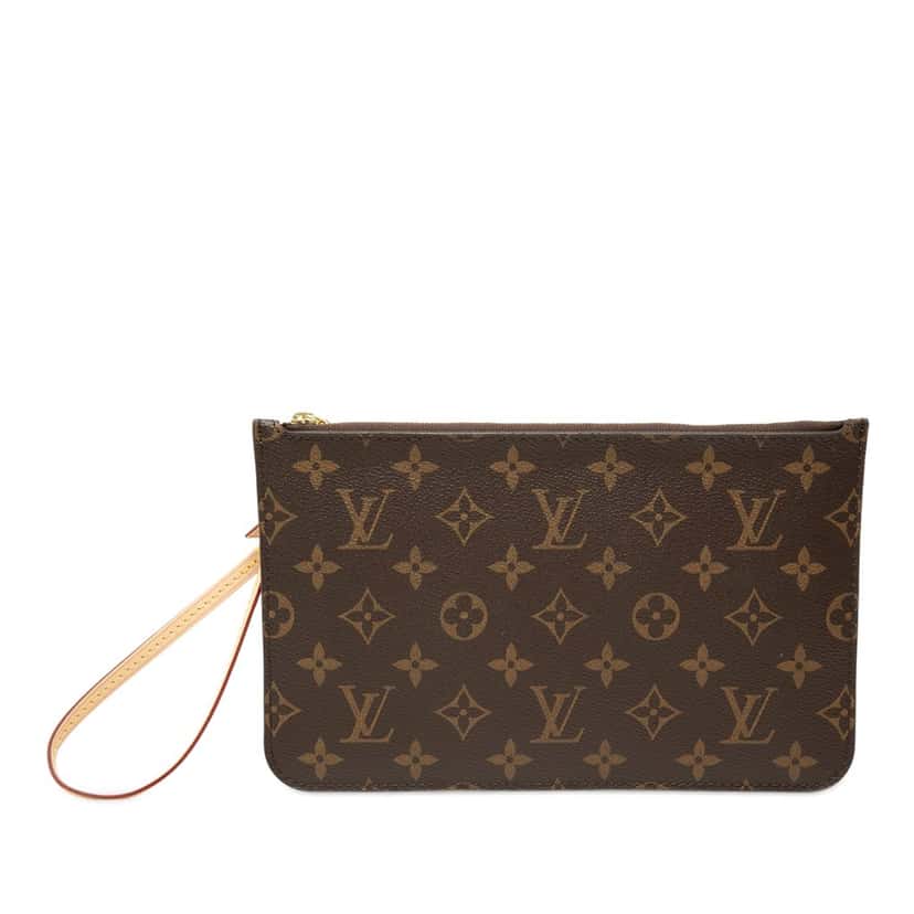 Louis Vuitton Monogram Neverfull MM Pouch Brown Very good condition - Front View