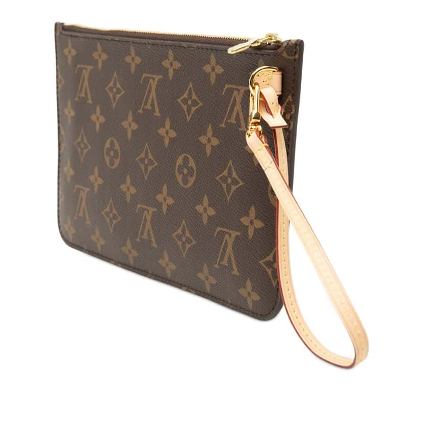 Louis Vuitton Monogram Neverfull MM Pouch Brown Very good condition - Back View