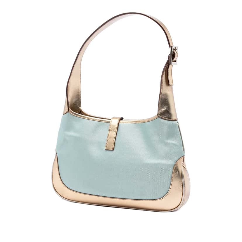 Gucci Canvas Web Jackie Shoulder Bag Green Very good condition - Back View