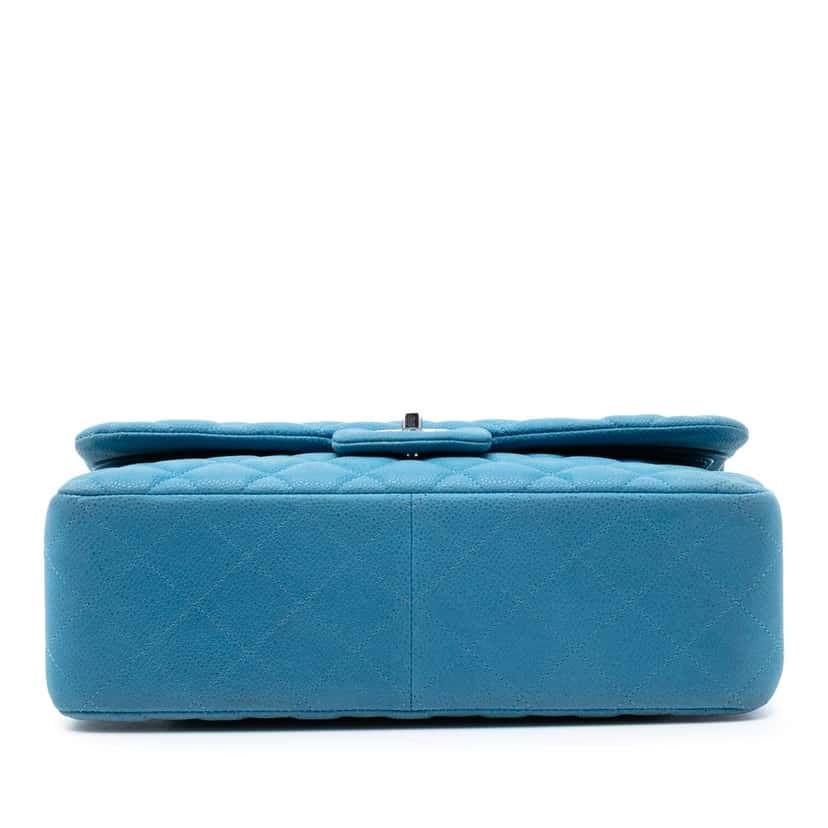 Chanel Jumbo Classic Caviar Double Flap Blue Leather Very good condition - Inside View