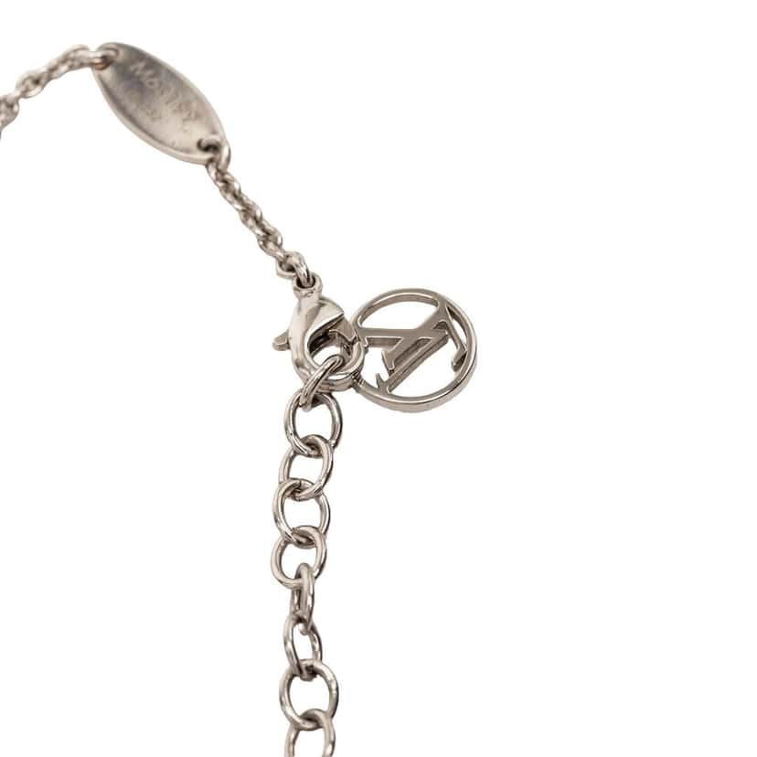 Louis Vuitton Brass Essential V Supple Necklace Silver Metal Very good condition - Box View
