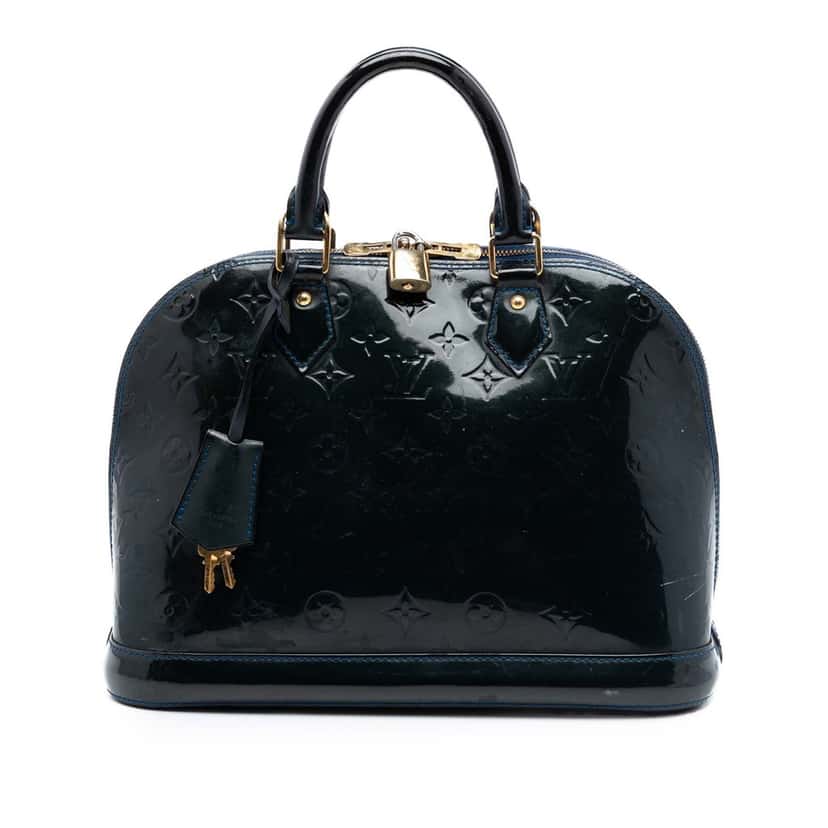 Louis Vuitton Monogram Vernis Alma PM Blue Leather Very good condition - Front View