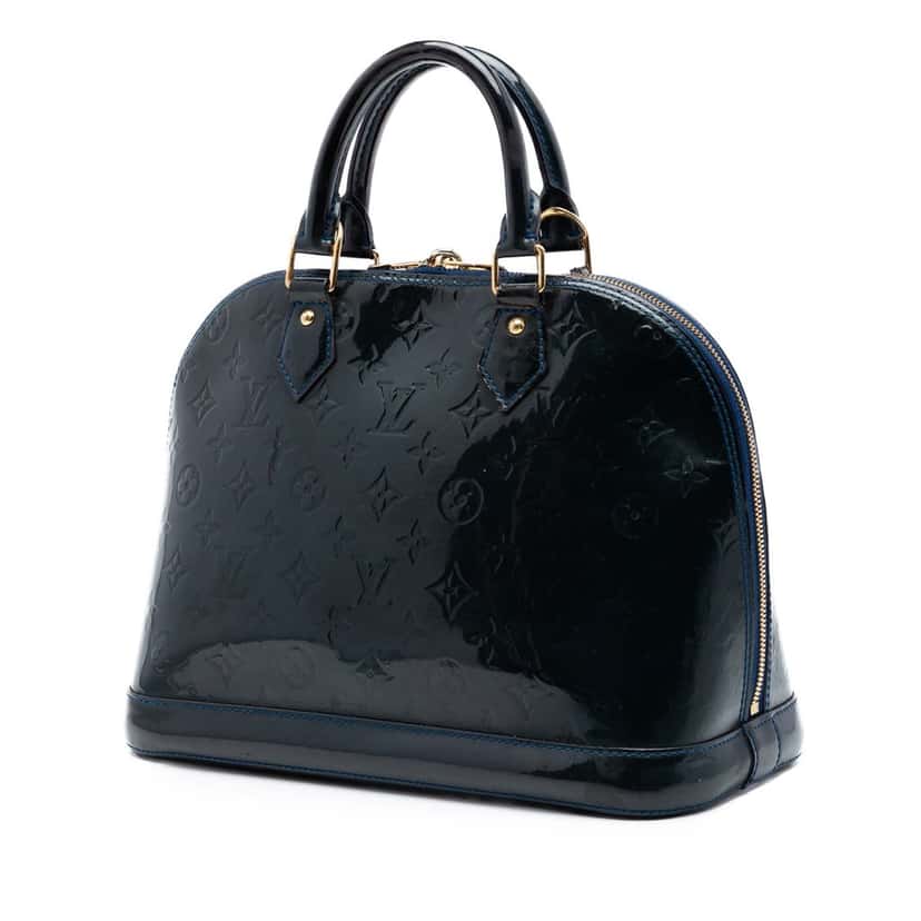 Louis Vuitton Monogram Vernis Alma PM Blue Leather Very good condition - Back View