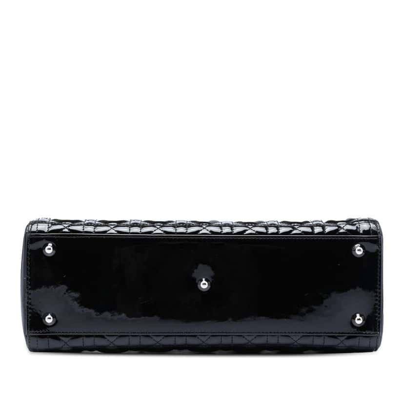 Dior Large Patent Cannage Lady Dior Black Leather Very good condition - Inside View