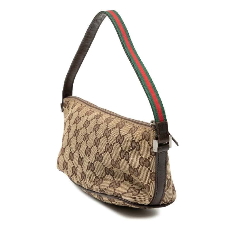 Gucci GG Canvas Web Boat Beige Very good condition - Back View