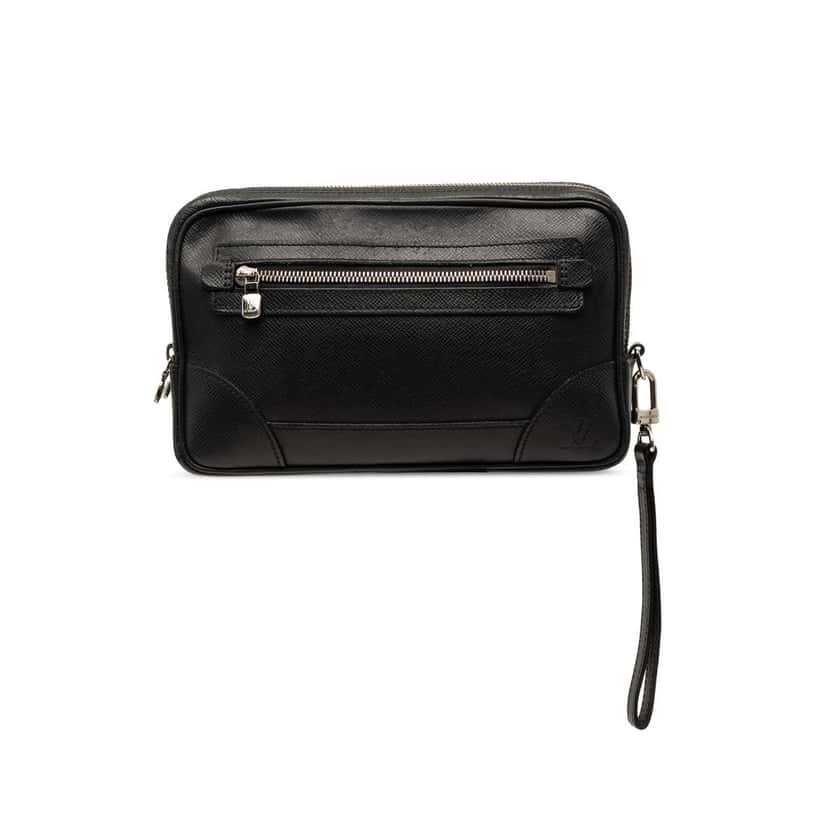 Louis Vuitton Taiga Neo Pavel Clutch Black Leather Very good condition - Front View