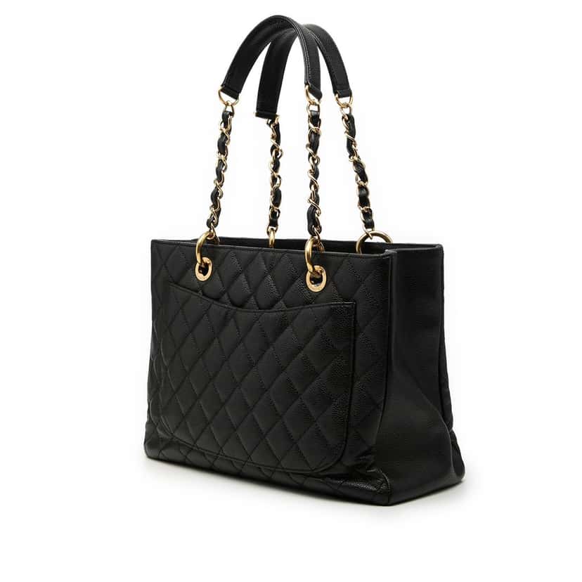 Chanel Caviar Grand Shopping Tote Black Leather Very good condition - Back View