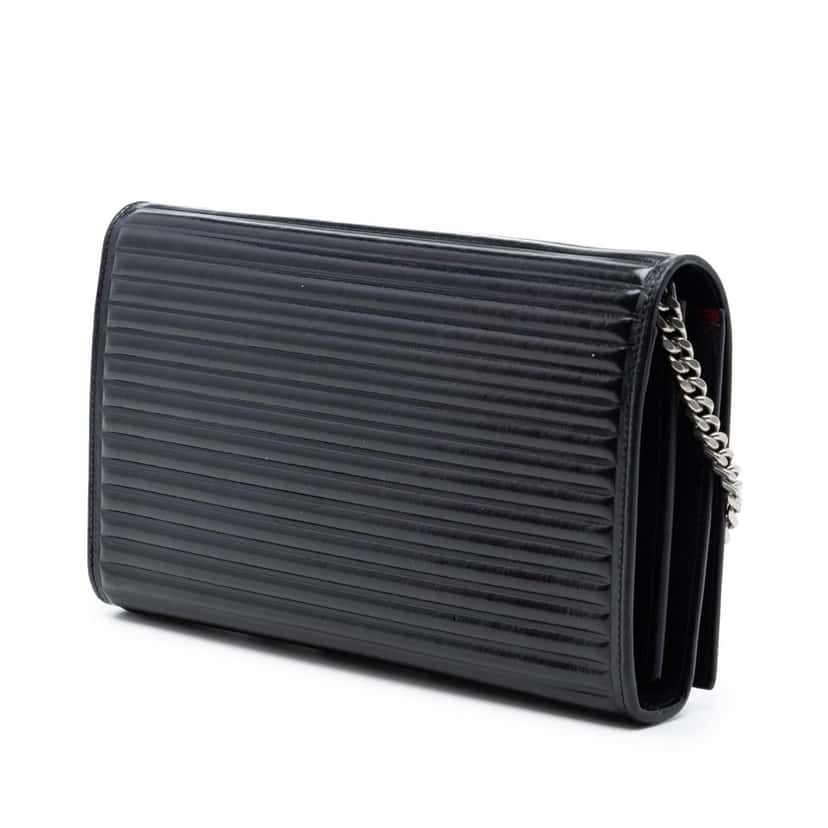 Saint Laurent Medium Horizontal Quilted Calfskin Monogram Kate Crossbody Black Leather Very good condition - Back View