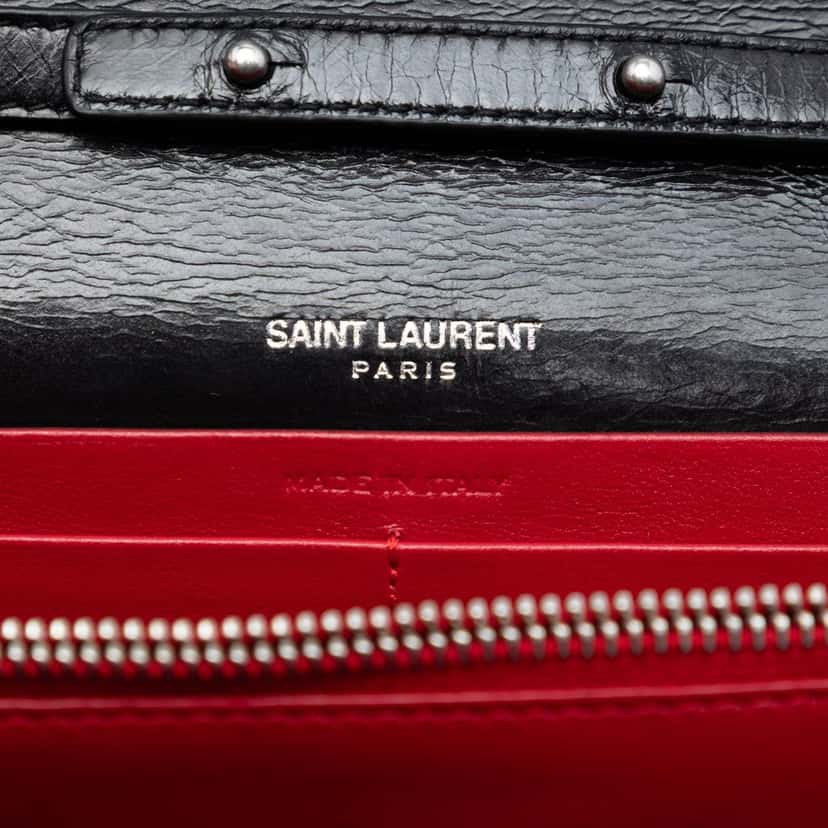 Saint Laurent Medium Horizontal Quilted Calfskin Monogram Kate Crossbody Black Leather Very good condition - Box View