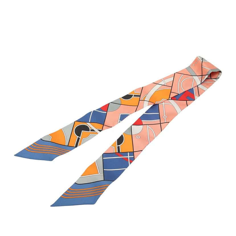 Hermès Hermes Sports Silk Twilly Scarf Pink Very good condition - Back View