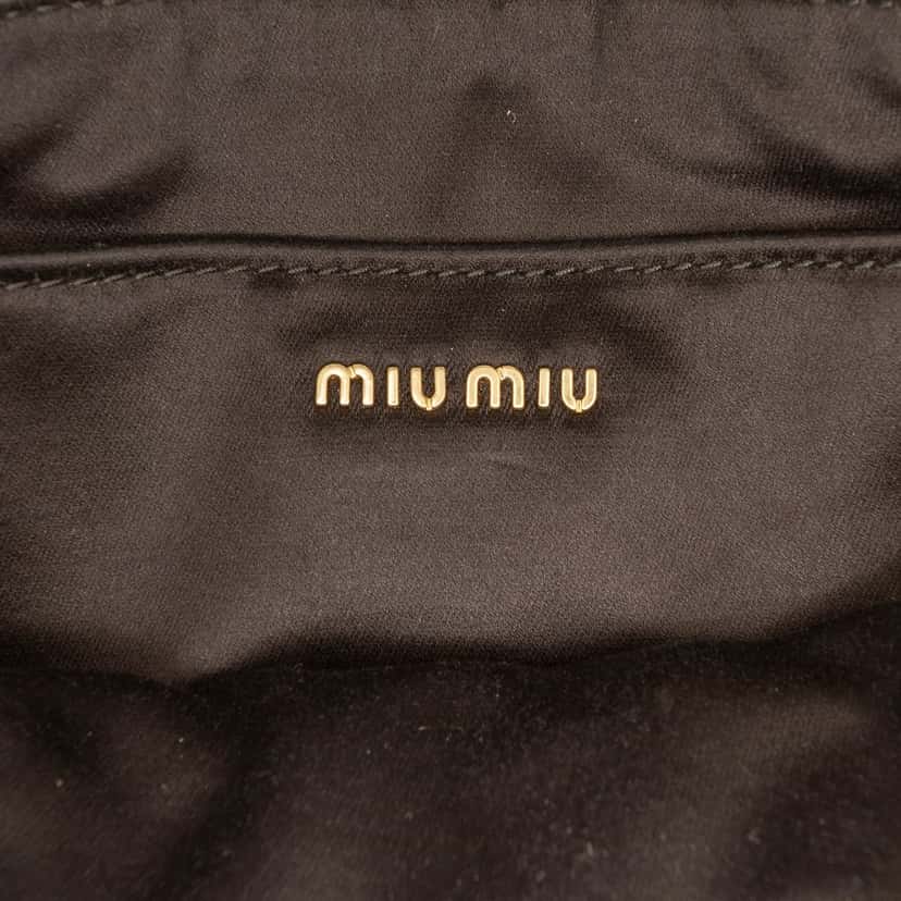 Miu Miu Matelasse Nappa Crystal Chain Satchel White Leather Very good condition - Box View