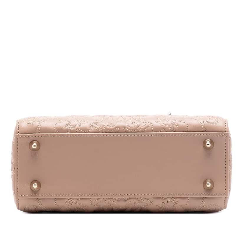 Dior Small Embroidered Calfskin Ornamental My ABCDior Lady Dior Brown Leather Very good condition - Inside View