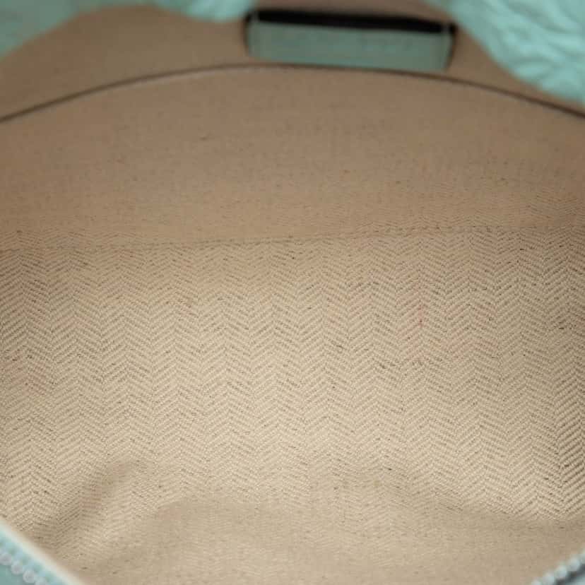 LOEWE Embossed Calfskin Anagram Repeat T Pouch Green Leather Very good condition - Model View