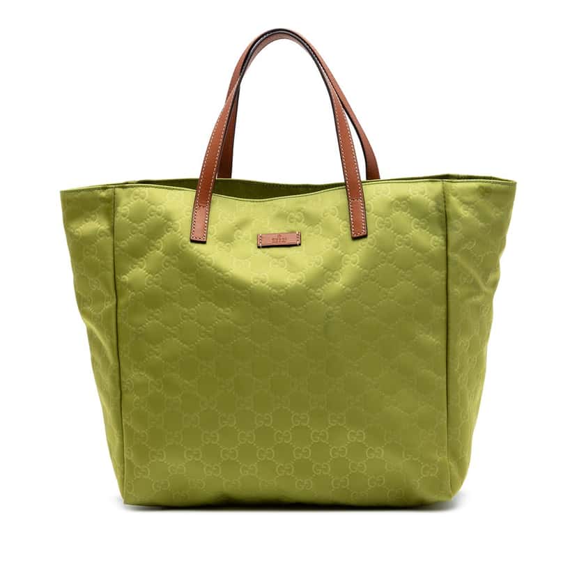 Gucci GG Nylon Tote Green Very good condition - Front View