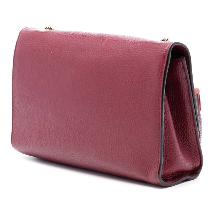 Gucci Medium Leather Miss Bamboo Crossbody Red Leather Very good condition - Back View