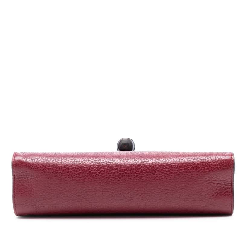 Gucci Medium Leather Miss Bamboo Crossbody Red Leather Very good condition - Inside View