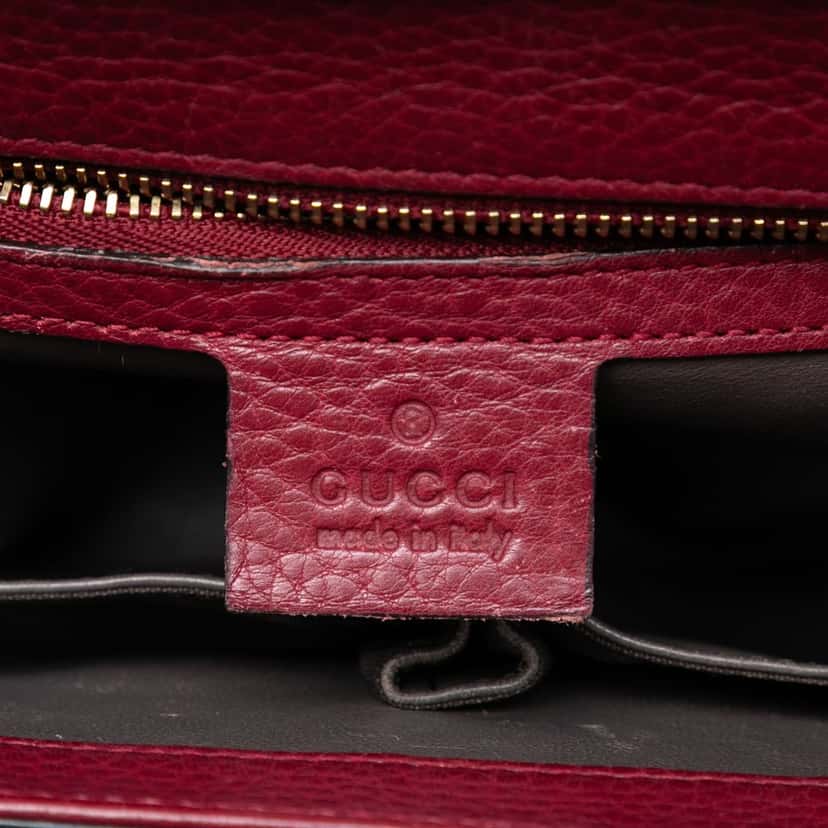 Gucci Medium Leather Miss Bamboo Crossbody Red Leather Very good condition - Box View