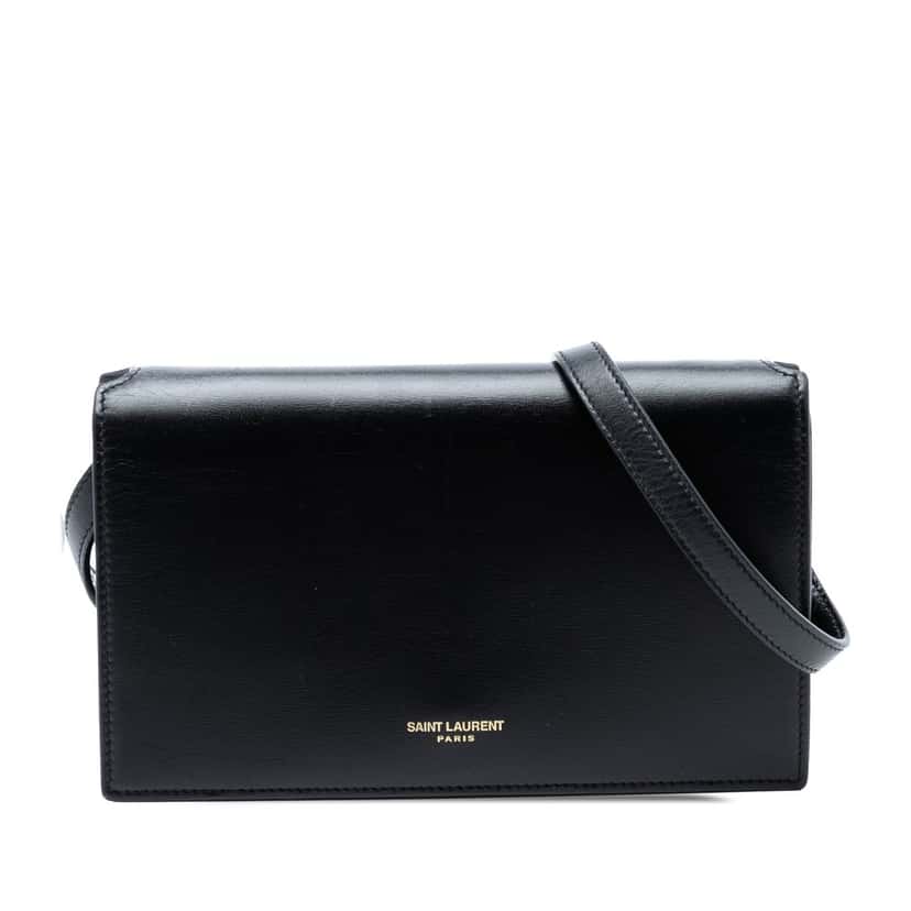 Saint Laurent Smooth Calfskin Crossbody Black Leather Very good condition - Front View