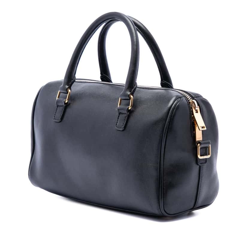 Saint Laurent Baby Leather Star Patchwork Classic Duffle Satchel Black Leather Very good condition - Back View