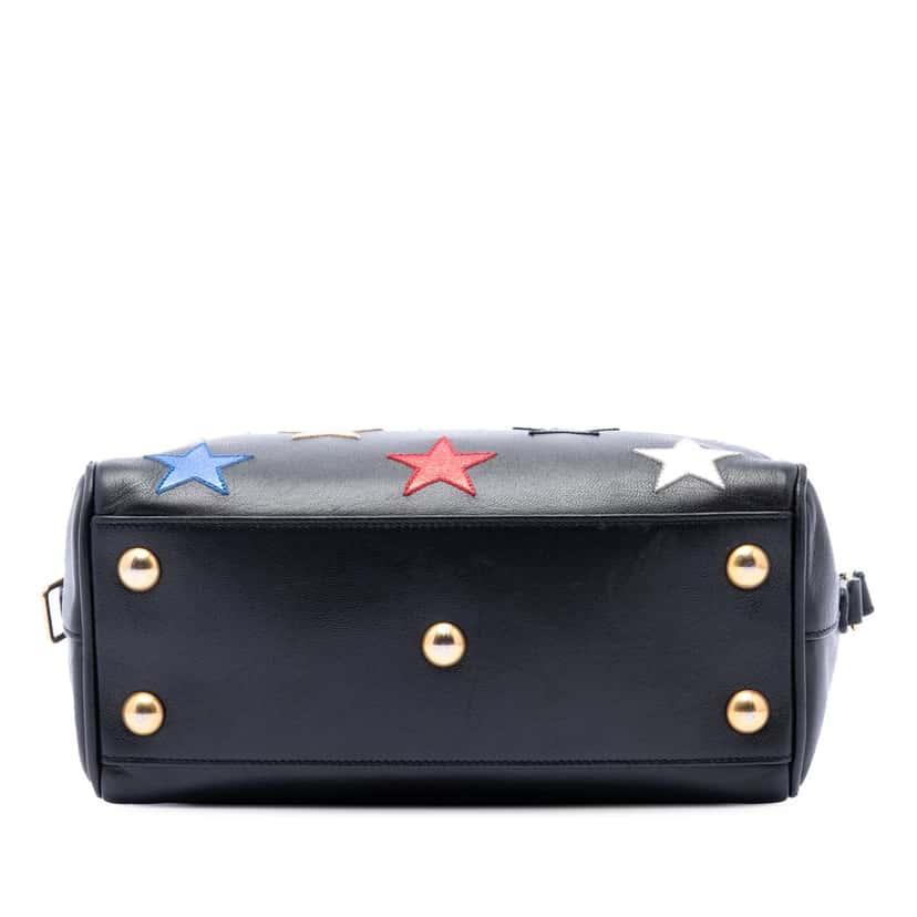 Saint Laurent Baby Leather Star Patchwork Classic Duffle Satchel Black Leather Very good condition - Inside View