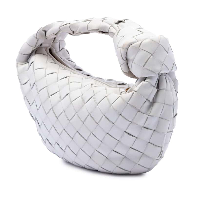 Bottega Veneta Mini Nappa Intrecciato Jodie White Leather Very good condition - Back View