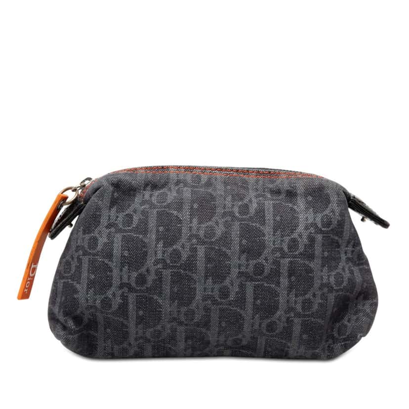 Dior Diorissimo Trotter Denim Flight Cosmetic Pouch Blue Very good condition - Front View