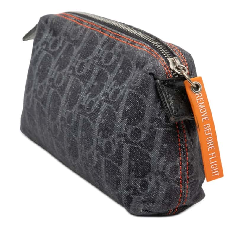 Dior Diorissimo Trotter Denim Flight Cosmetic Pouch Blue Very good condition - Back View