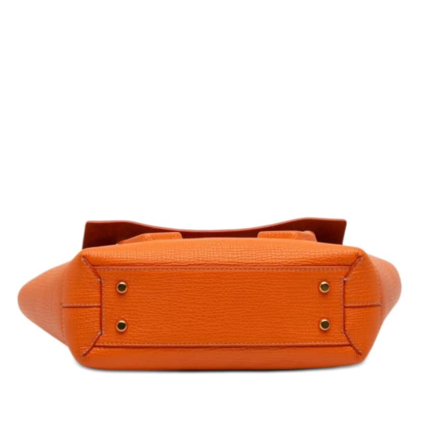Bottega Veneta Small Grained Calfskin Arco Tote Orange Leather Very good condition - Inside View