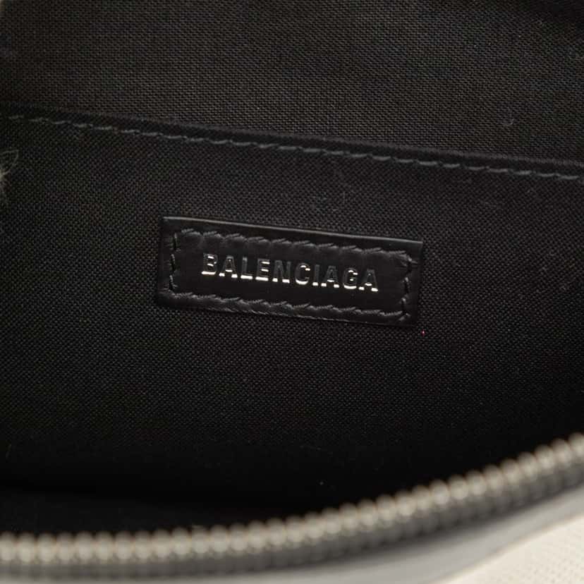 Balenciaga Canvas Navy Clip M Clutch Brown Very good condition - Box View