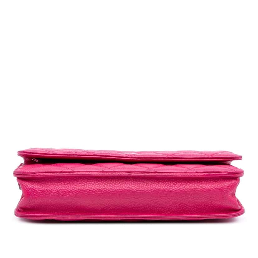 Chanel Classic Caviar Wallet On Chain Pink Leather Very good condition - Inside View