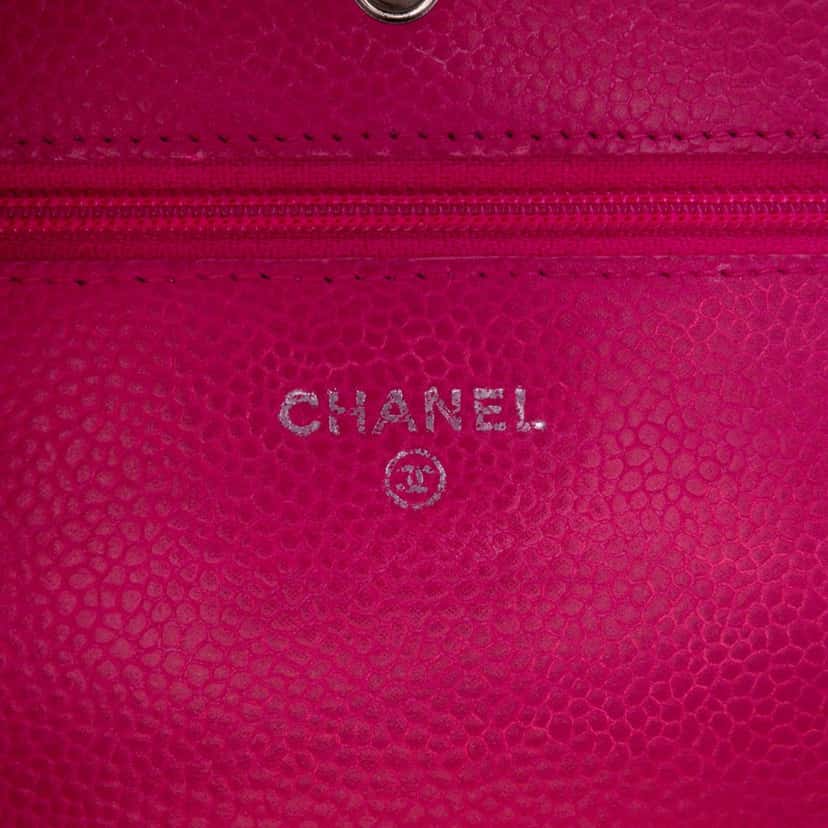 Chanel Classic Caviar Wallet On Chain Pink Leather Very good condition - Box View