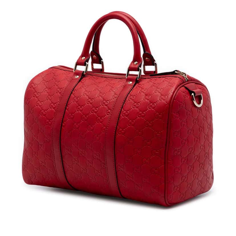 Gucci Medium Guccissima Joy Boston Bag Red Leather Very good condition - Back View