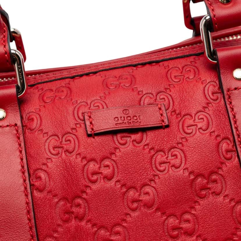 Gucci Medium Guccissima Joy Boston Bag Red Leather Very good condition - Box View
