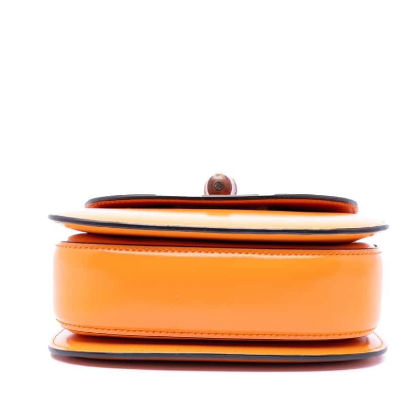 Gucci Mini Calfskin 1947 Bamboo Top Handle Bag Orange Leather Very good condition - Inside View