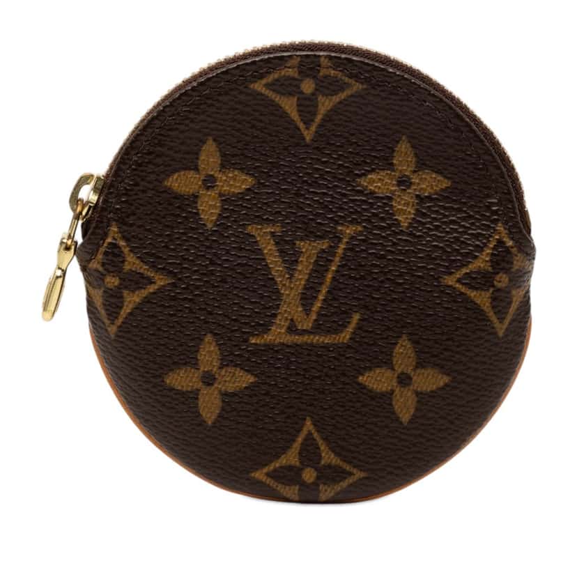 Louis Vuitton Monogram Round Coin Pouch Brown Very good condition - Front View