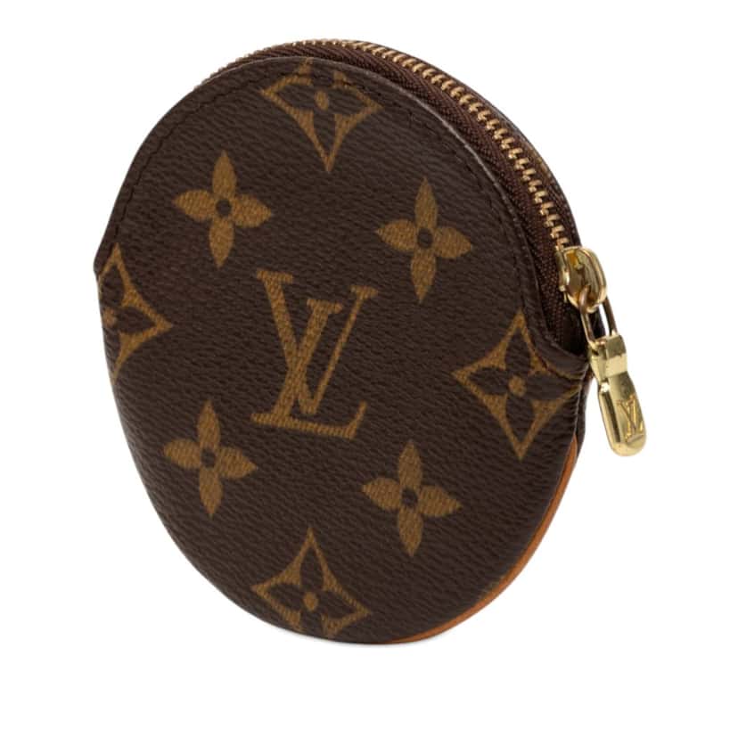 Louis Vuitton Monogram Round Coin Pouch Brown Very good condition - Back View