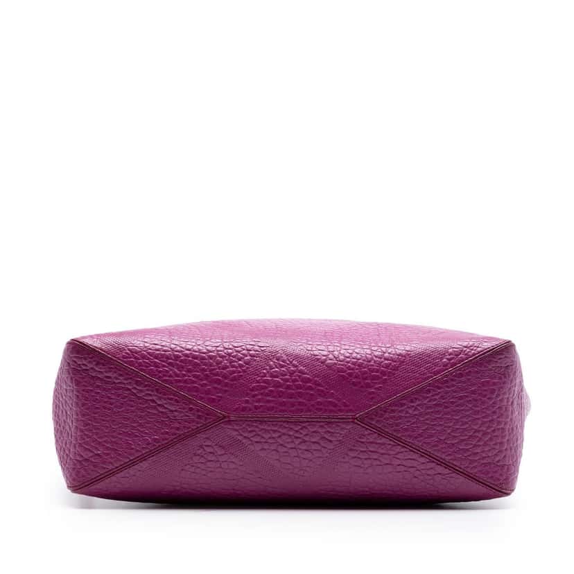 Burberry Embossed Leather Dewsbury Satchel Purple Leather Very good condition - Inside View