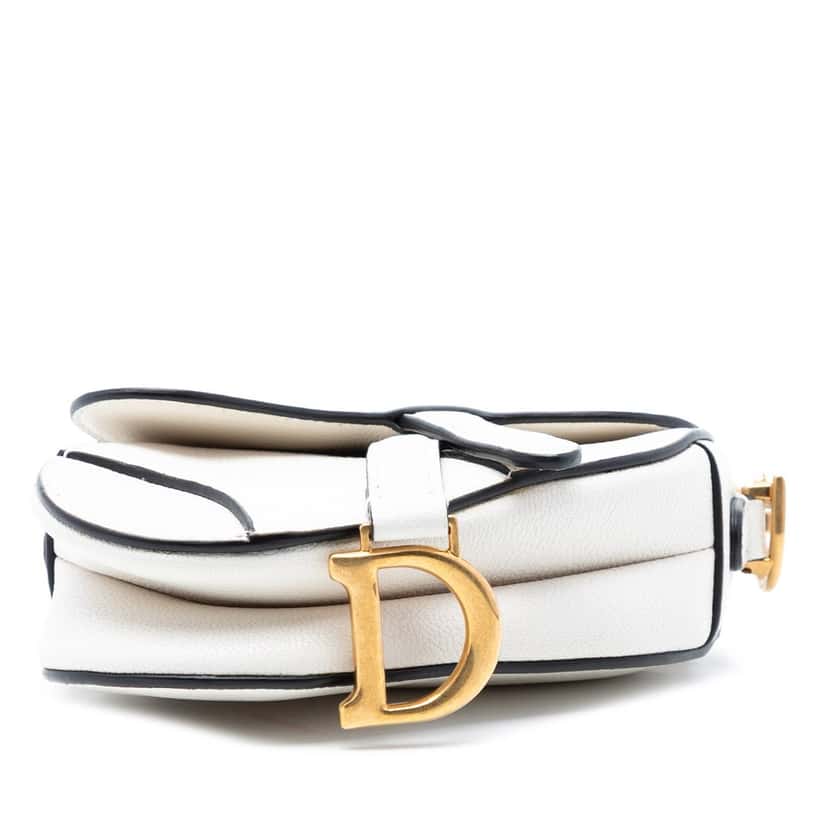 Dior Micro Goatskin Saddle Bag White Leather Very good condition - Inside View