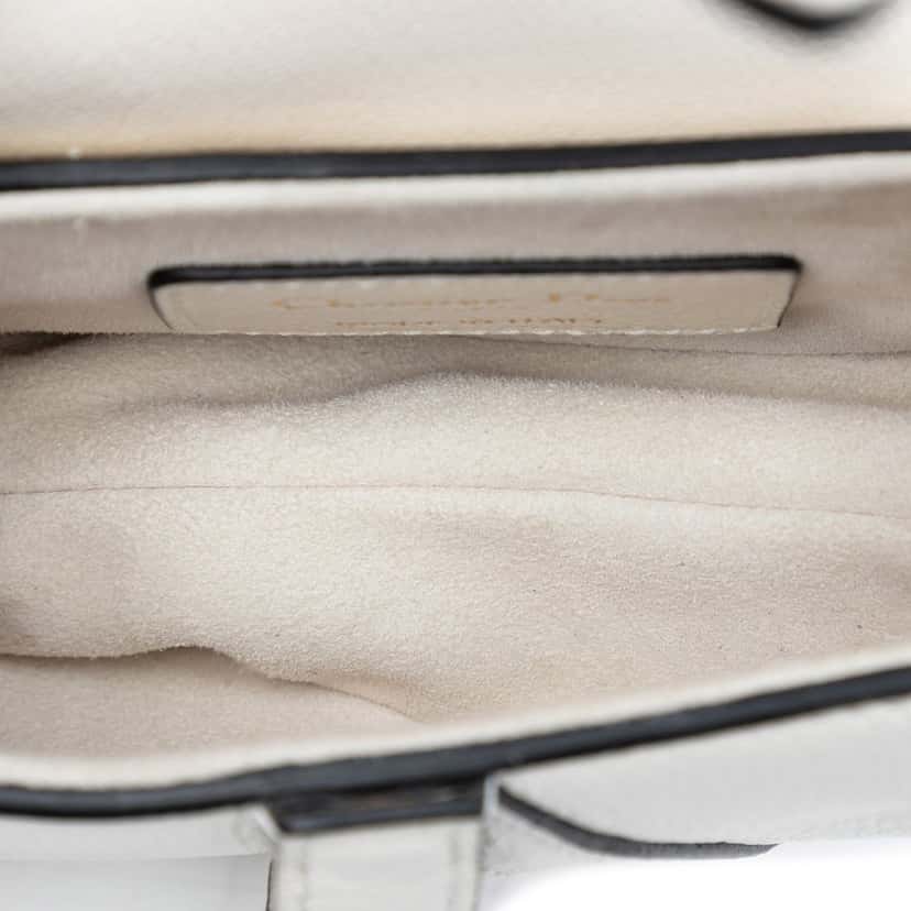Dior Micro Goatskin Saddle Bag White Leather Very good condition - Model View