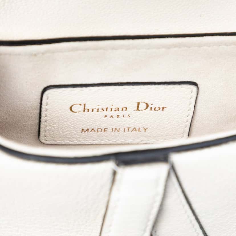 Dior Micro Goatskin Saddle Bag White Leather Very good condition - Box View