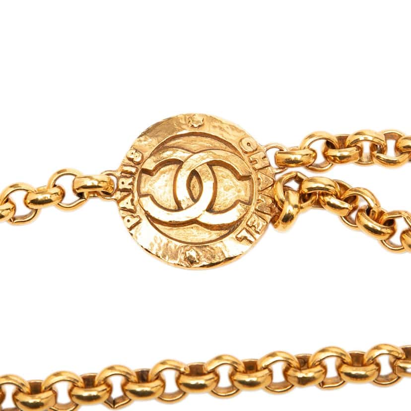 Chanel CC Gold Plated Medallion Chain Belt Gold Metal Very good condition - Inside View