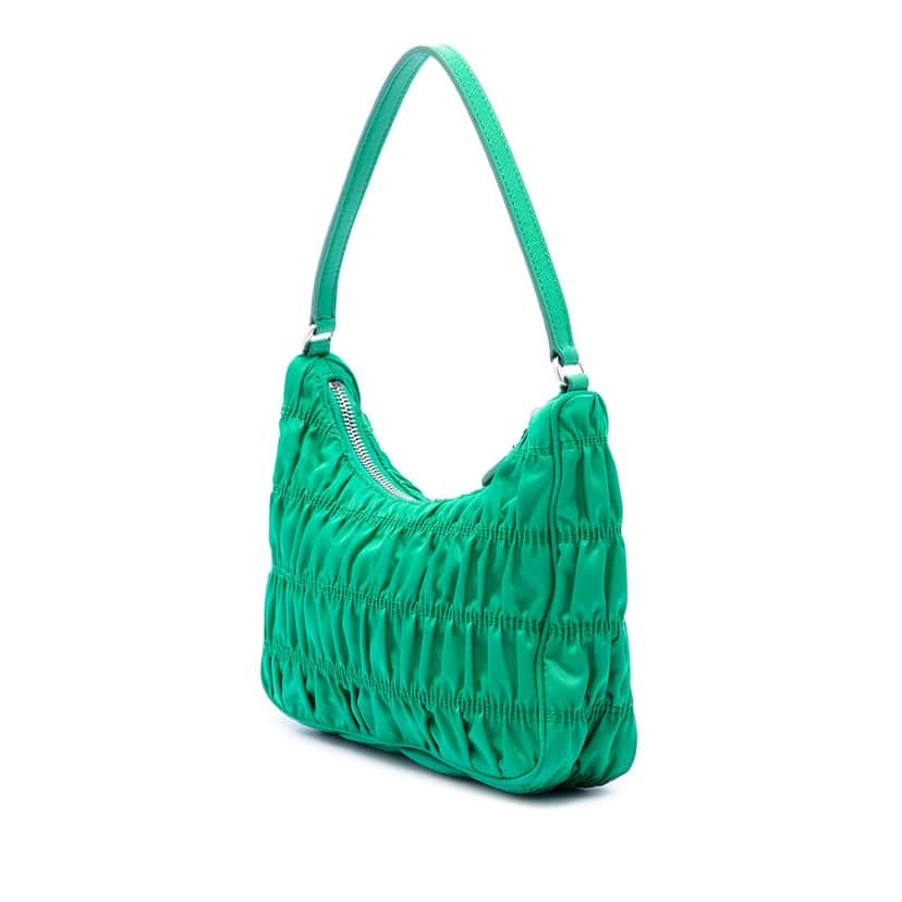 Prada Tessuto Gaufre Re Edition Shoulder Bag Green Very good condition - Back View