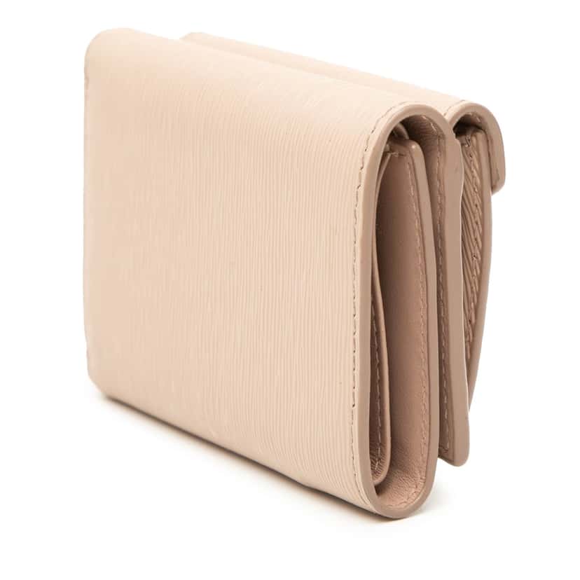 Prada Vitello Move Trifold Wallet Beige Leather Very good condition - Back View