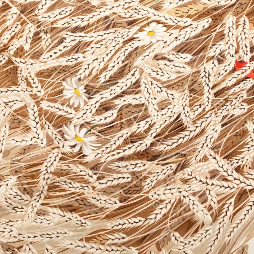 Hermès Les Bles Silk Scarf 90 Brown Very good condition - Box View