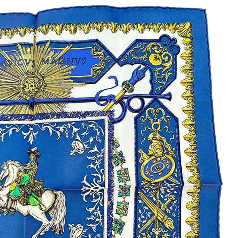 Hermès Ludovicus Magnus Silk Handkerchief White Never worn - Box View