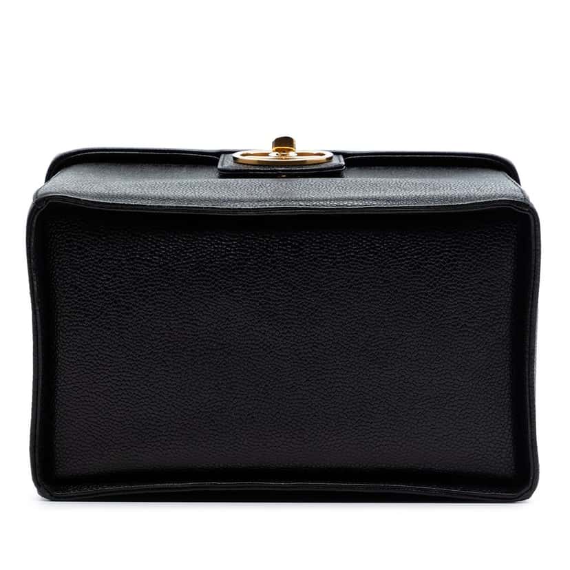 Chanel CC Caviar Turnlock Vanity Bag Black Leather Very good condition - Inside View