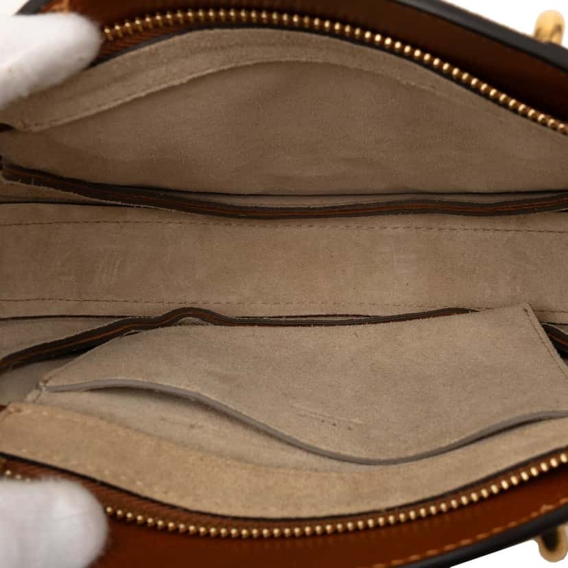 Chloé Small Suede and Raffia Pixie Satchel Brown Leather Very good condition - Model View