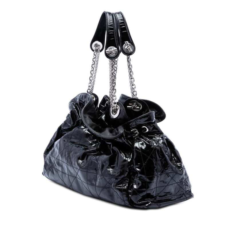 Dior Patent Cannage Le Trente Tote Black Leather Very good condition - Back View