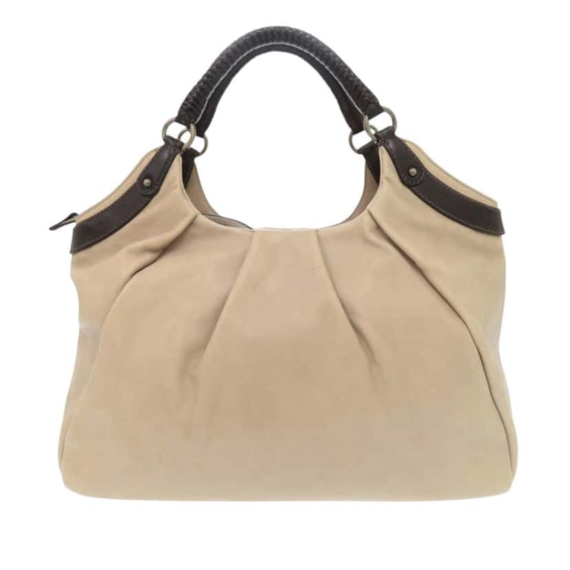Salvatore Ferragamo Leather Gancini Tote Beige Leather Very good condition - Back View
